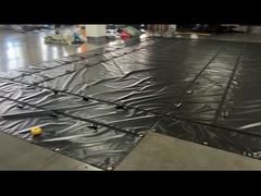 फ्लैट बेड ट्रक के लिए वाटरप्रूफ फैब्रिक पीवीसी लेपित ब्लैक टारपौलीन स्टील टारप